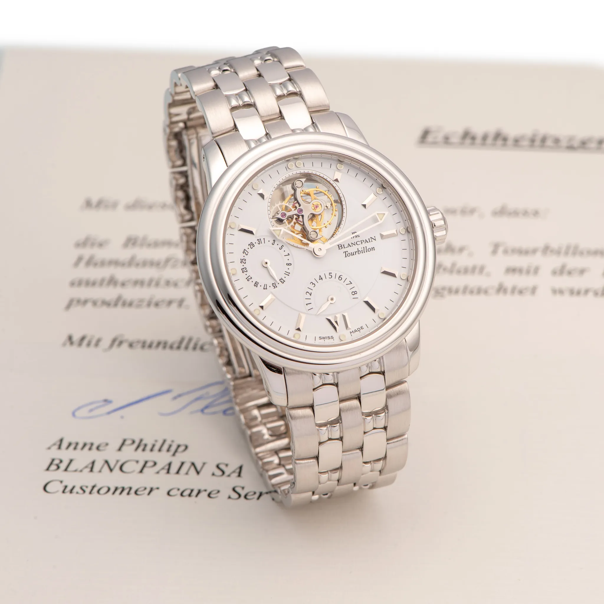 Blancpain Léman Tourbillon 2123 38mm White gold Silver