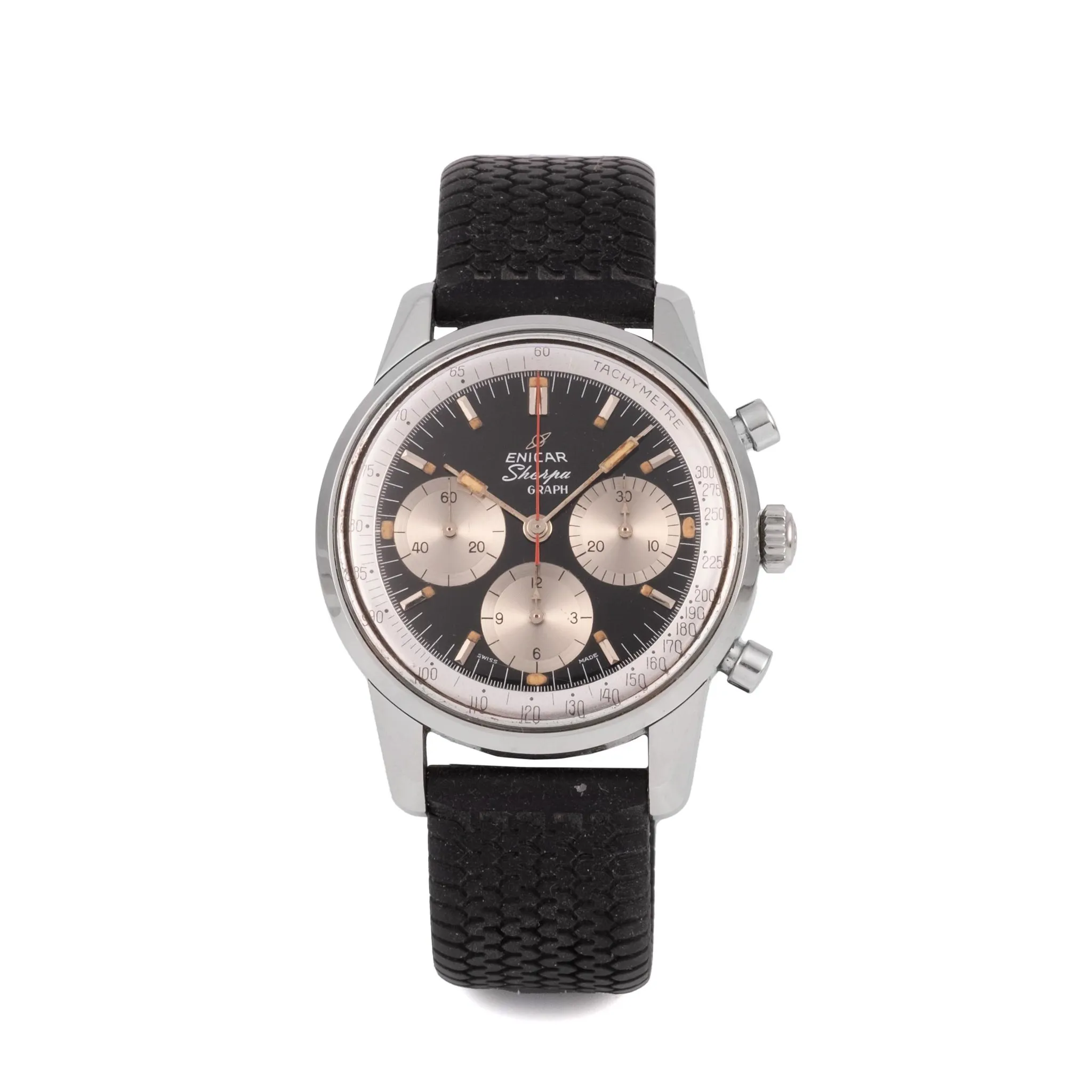 Enicar Sherpa 1308 40mm Stainless steel Black