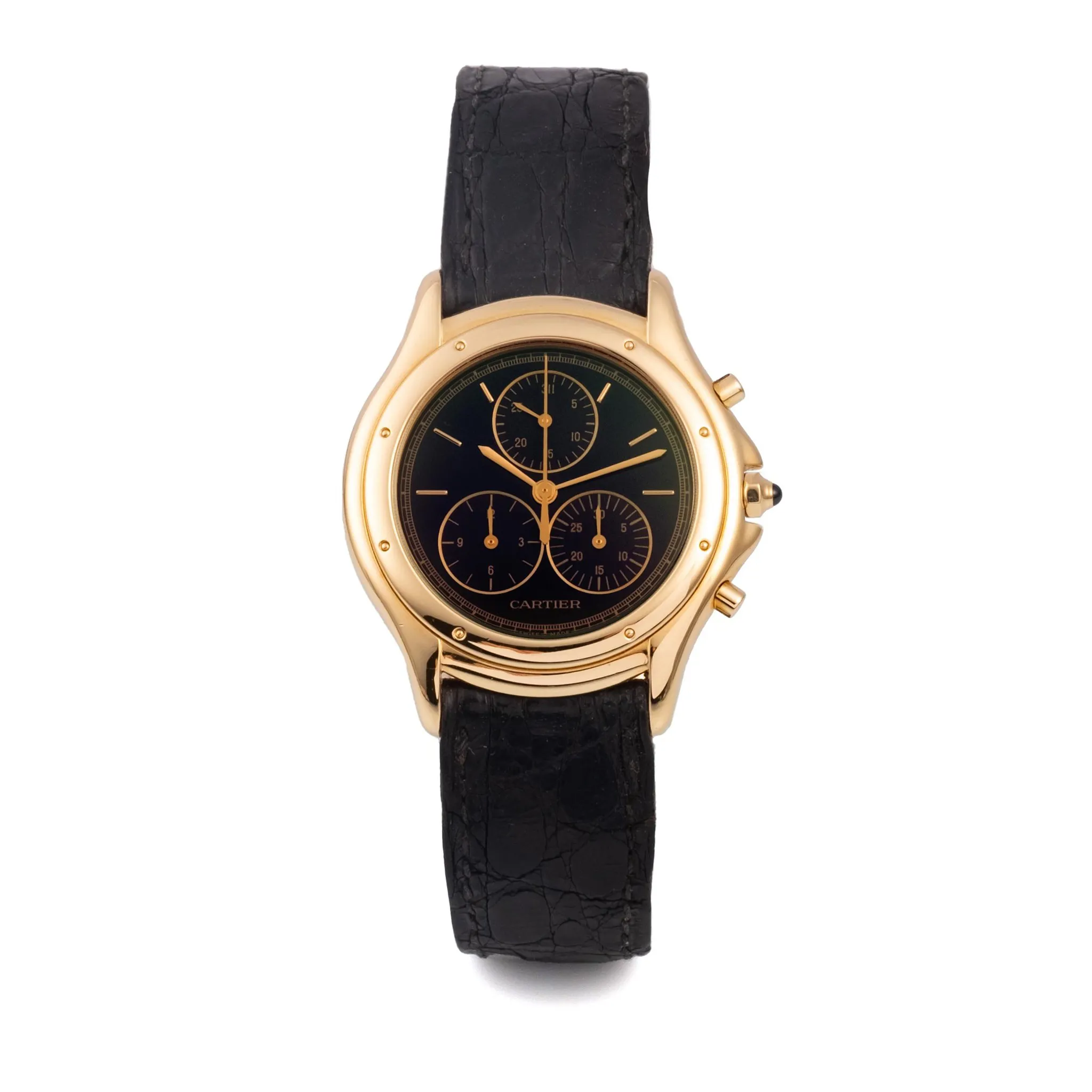 Cartier Santos 1162 1 33mm Yellow gold Black