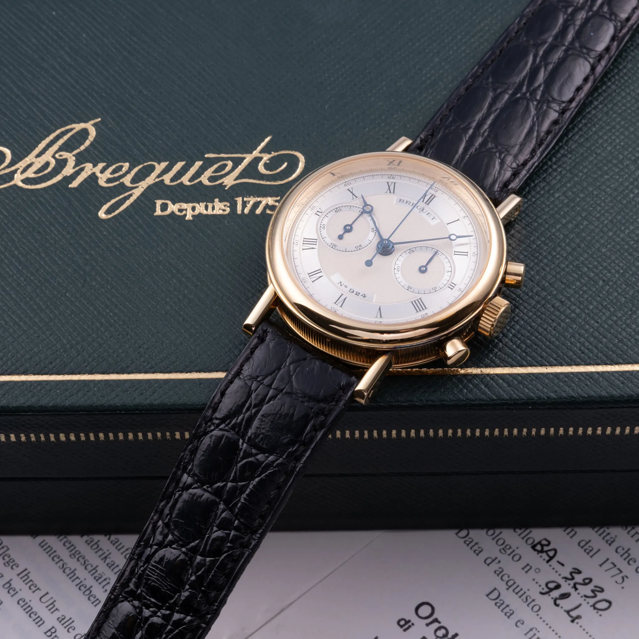 Breguet Marine 3230 36mm Yellow gold Silver