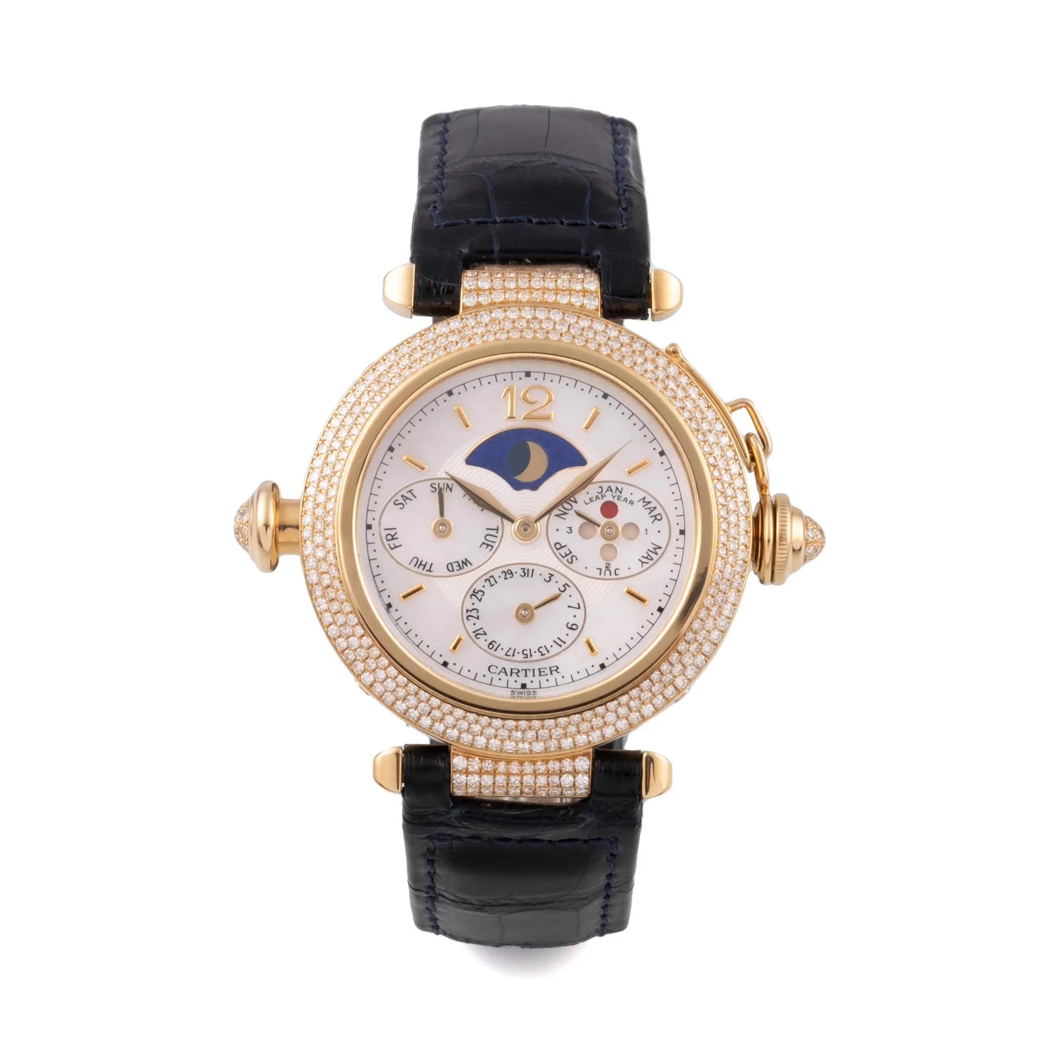 Cartier Pasha W30012 38mm Yellow gold Mother-of-pearl