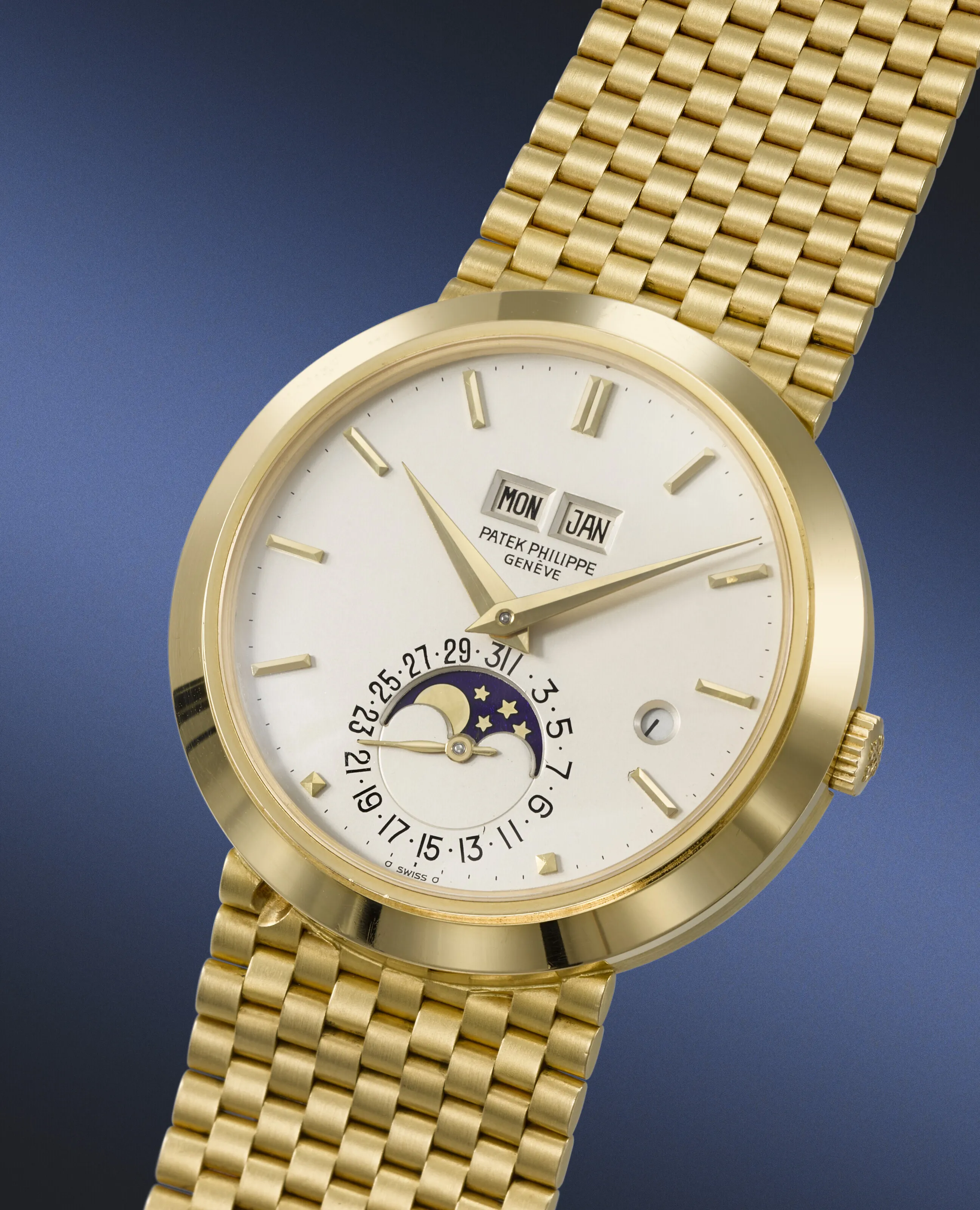 Patek Philippe Perpetual Calendar 3450/1 37.7mm Yellow gold Silver 1