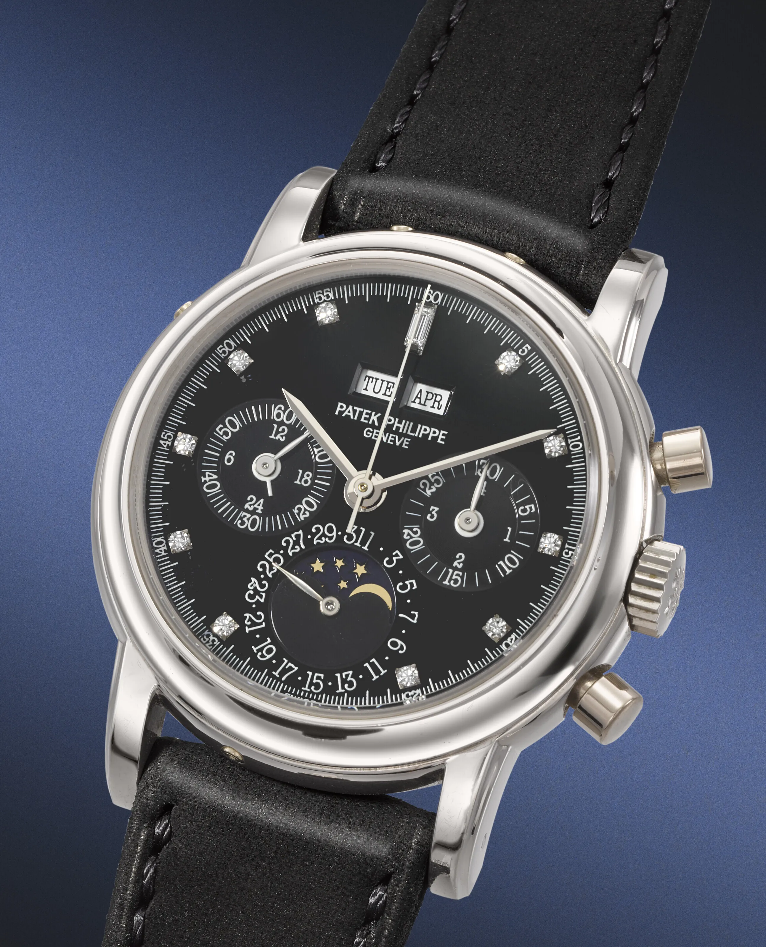 Patek Philippe Perpetual Calendar Chronograph 3970EP 36mm Platinum Black 1