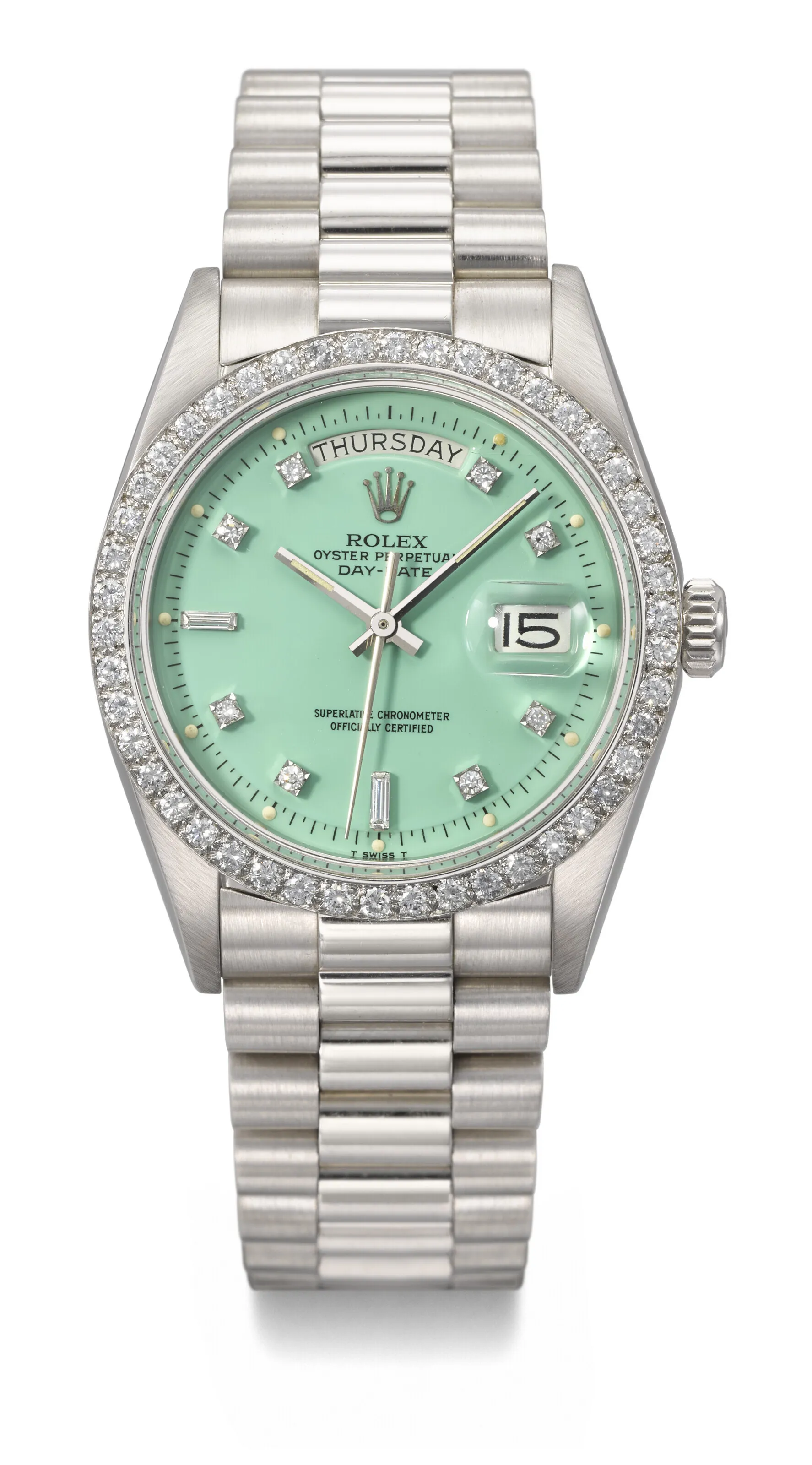 Rolex Day-Date 36 1804 36mm Platinum Green