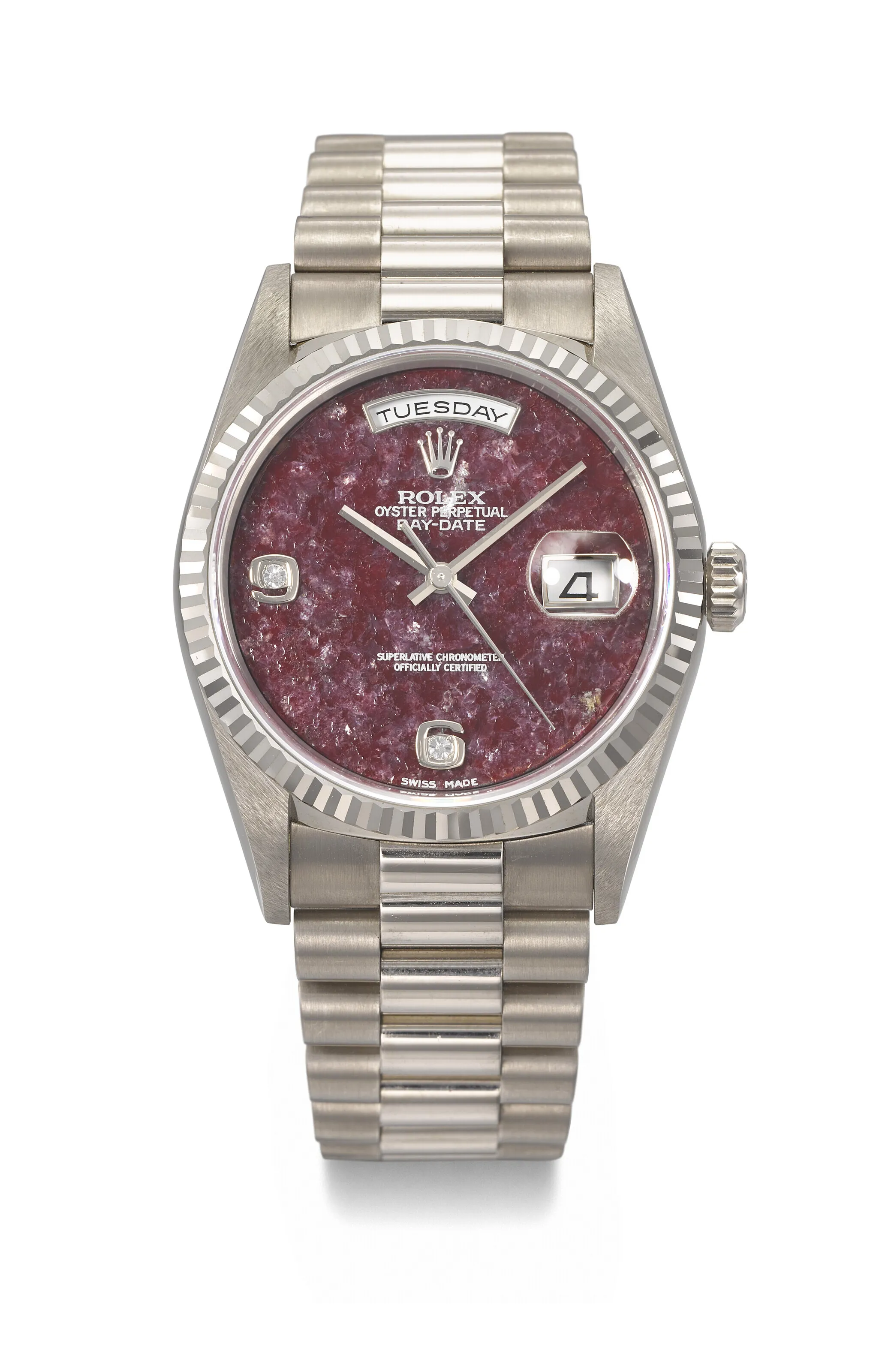 Rolex Day-Date 36 18239 36mm White gold Burgundy