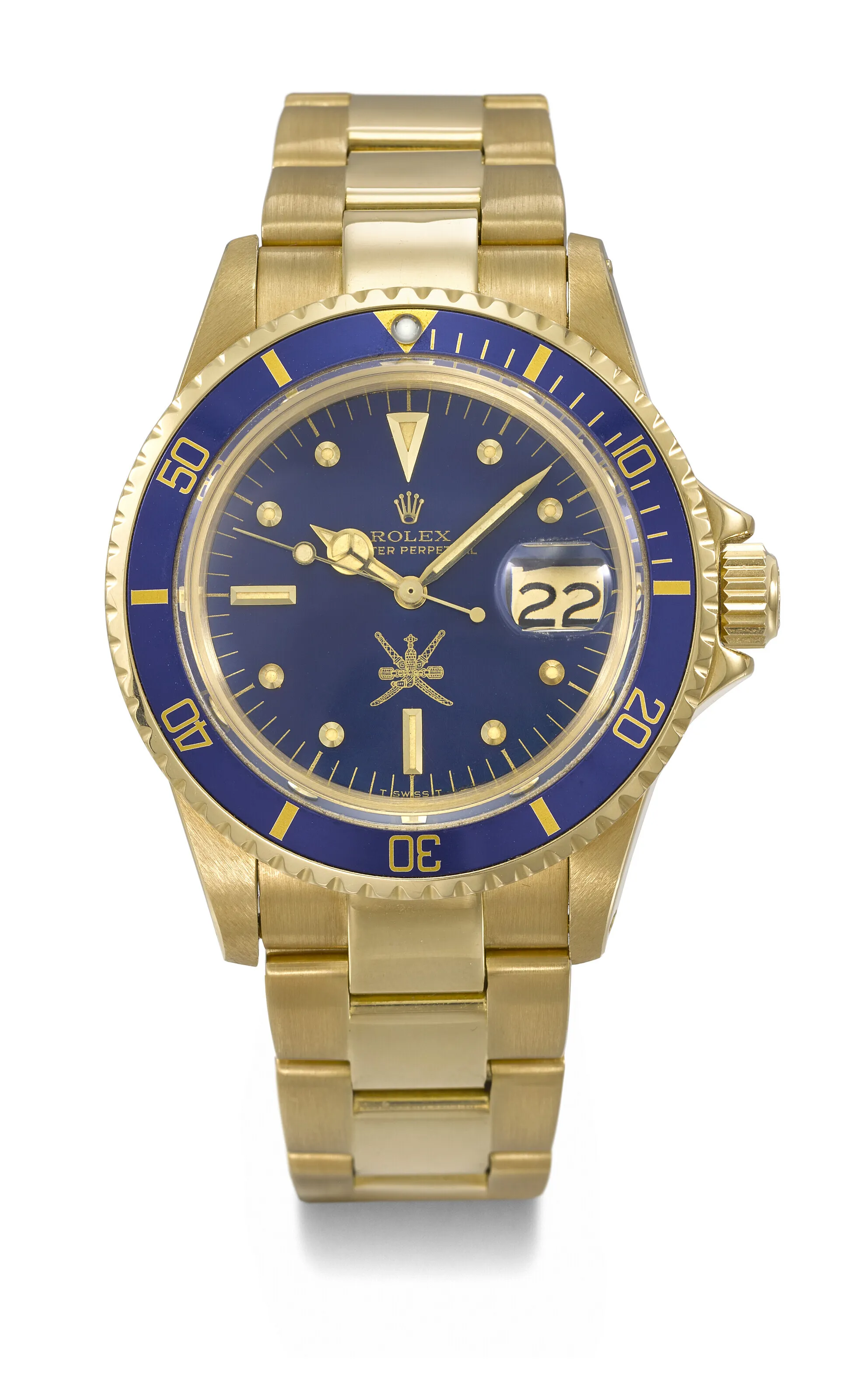 Rolex Submariner 1680 39mm Yellow gold Blue