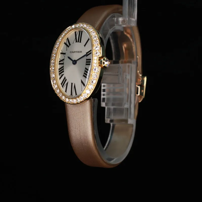 Cartier Baignoire WB52002 25.3mm 18K.Gold with Diamonds Silver 2