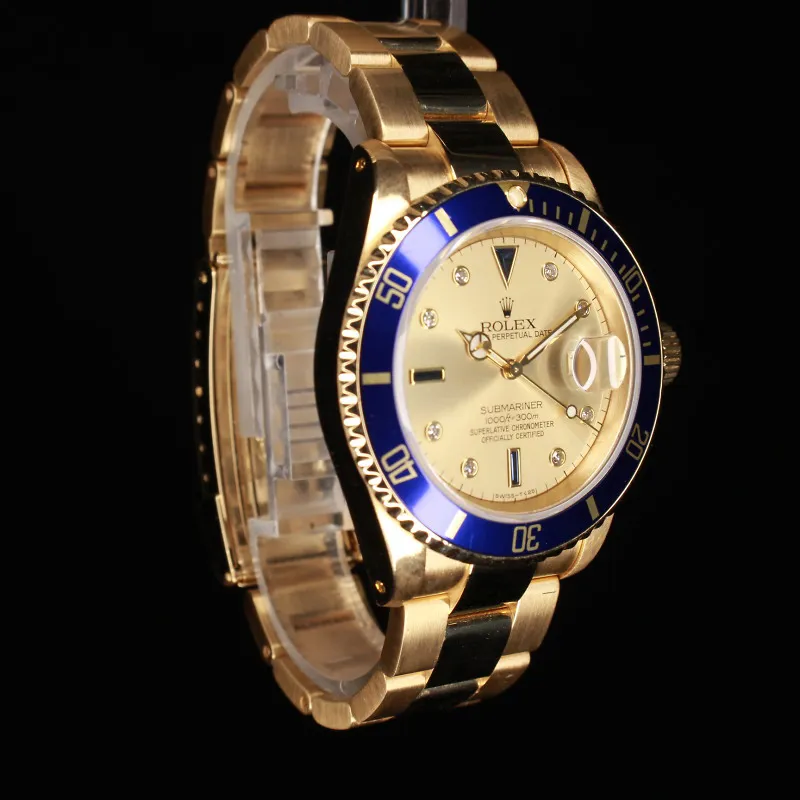 Rolex Submariner 16618 40mm 18k gold Sultan with Diamonds 1