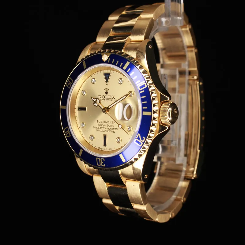 Rolex Submariner 16618 40mm 18k gold Sultan with Diamonds 2