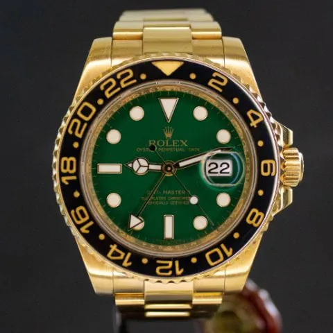 Rolex GMT-Master II 116718LN 40mm Yellow gold Green