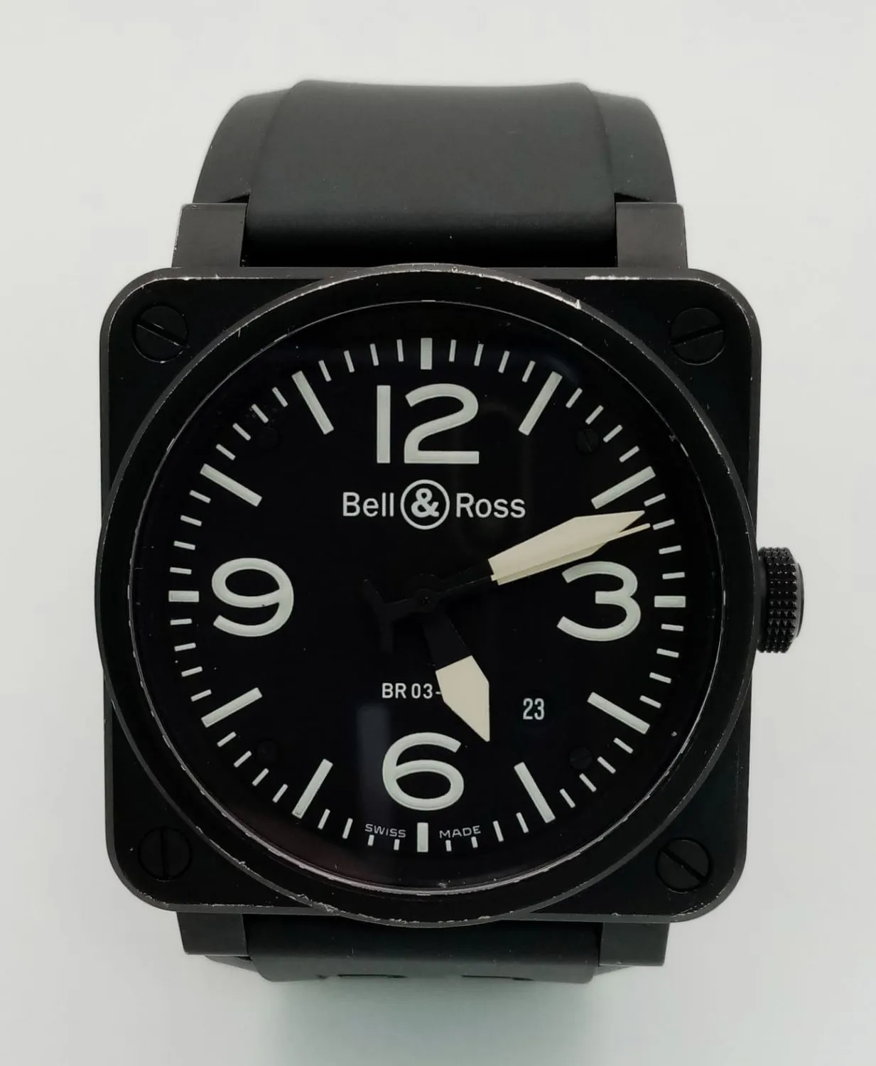 Bell Ross Aviation Type Military Spec BR03 92 S Stainless steel Black United Kingdom Day 3 of Three day Sale Lot 1160 EveryWatch