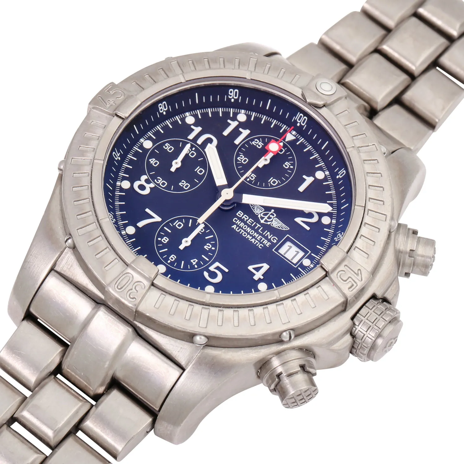 Breitling Avenger A13370 44mm Titanium Blue 4