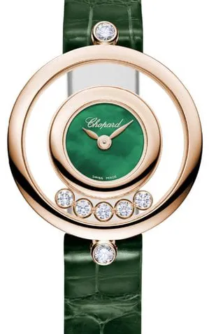 Chopard Happy Diamonds 209415-5002 26mm Rose gold Green