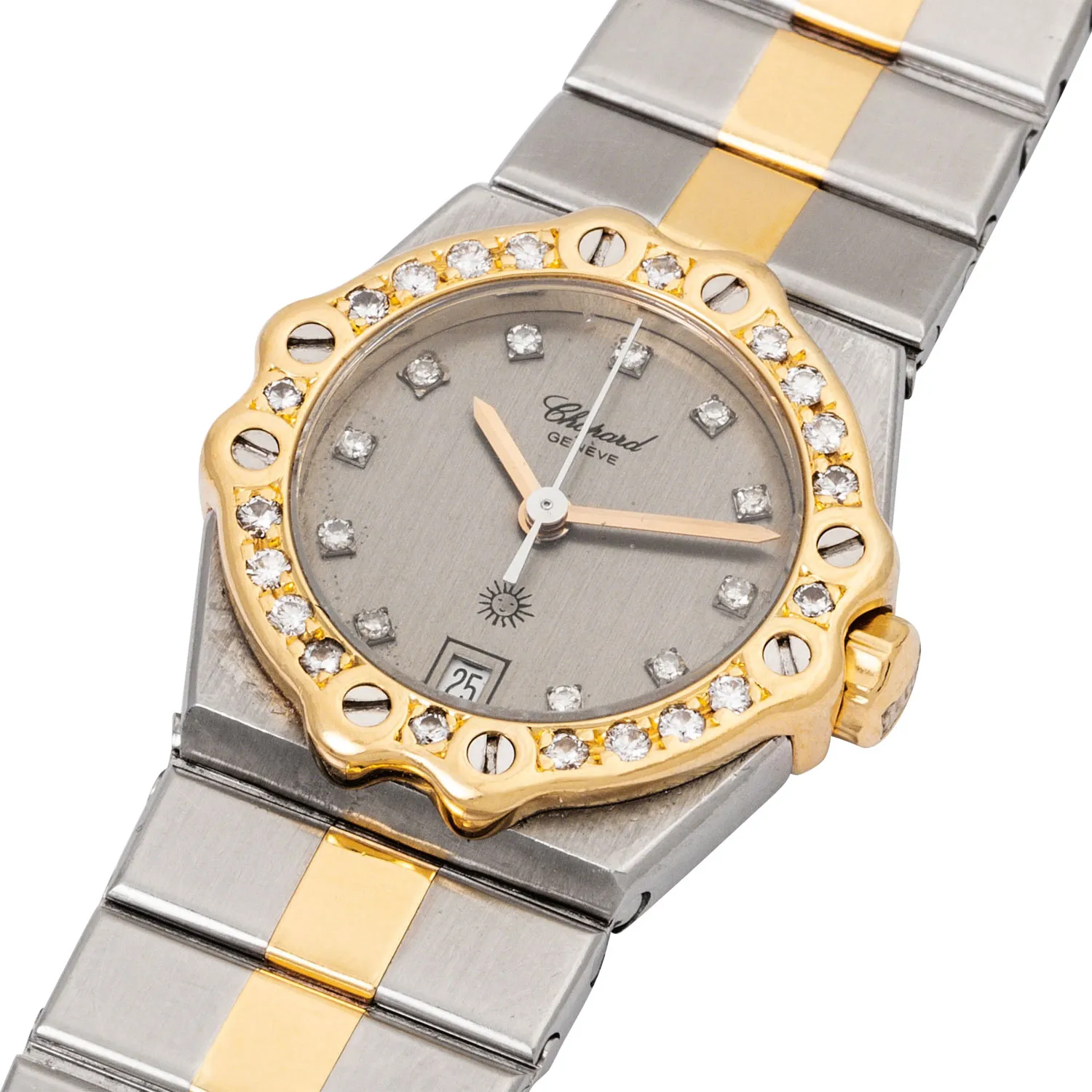 Chopard St. Moritz 8024 25mm Yellow gold and stainless steel Gray 4