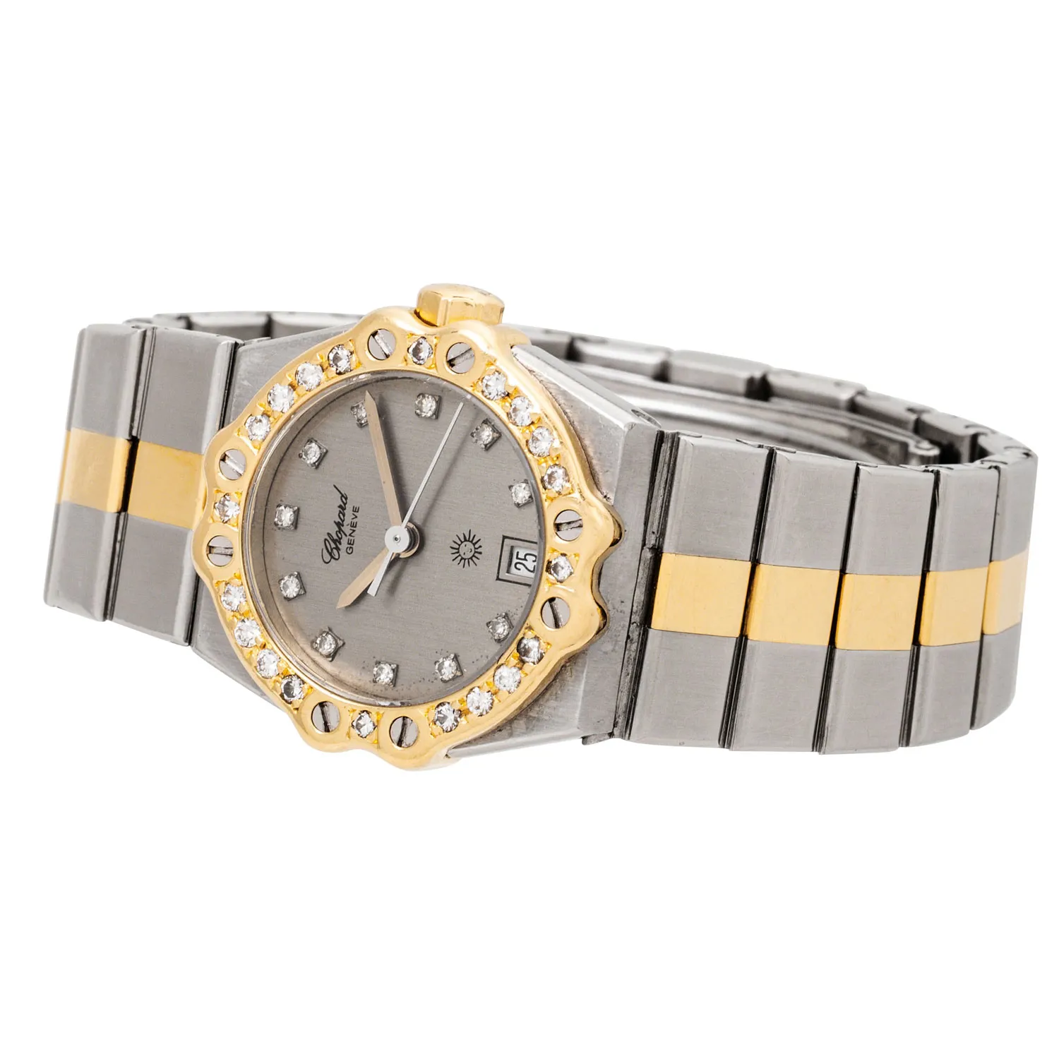 Chopard St. Moritz 8024 25mm Yellow gold and stainless steel Gray 5