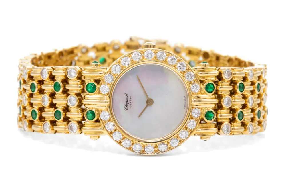 Chopard Happy Diamonds 434861-904-1 25mm Yellow gold and diamond-set Mother-of-pearl