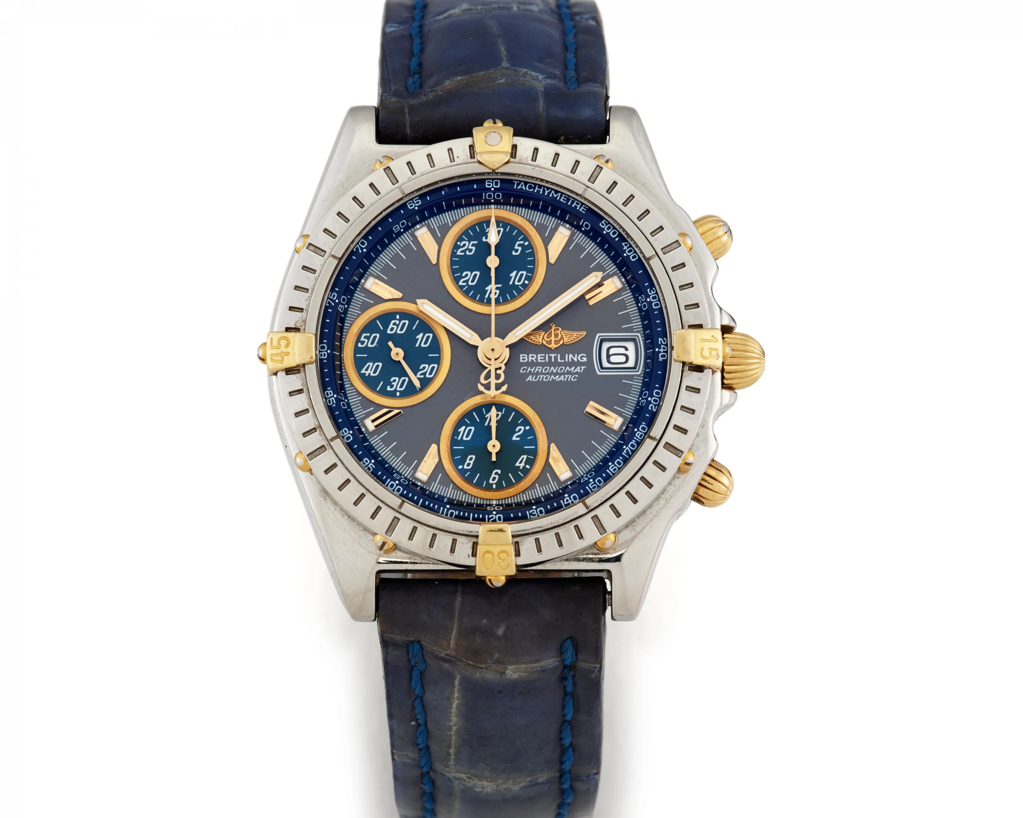 Breitling Chronomat B13050.1 40mm Yellow gold and stainless steel Blue