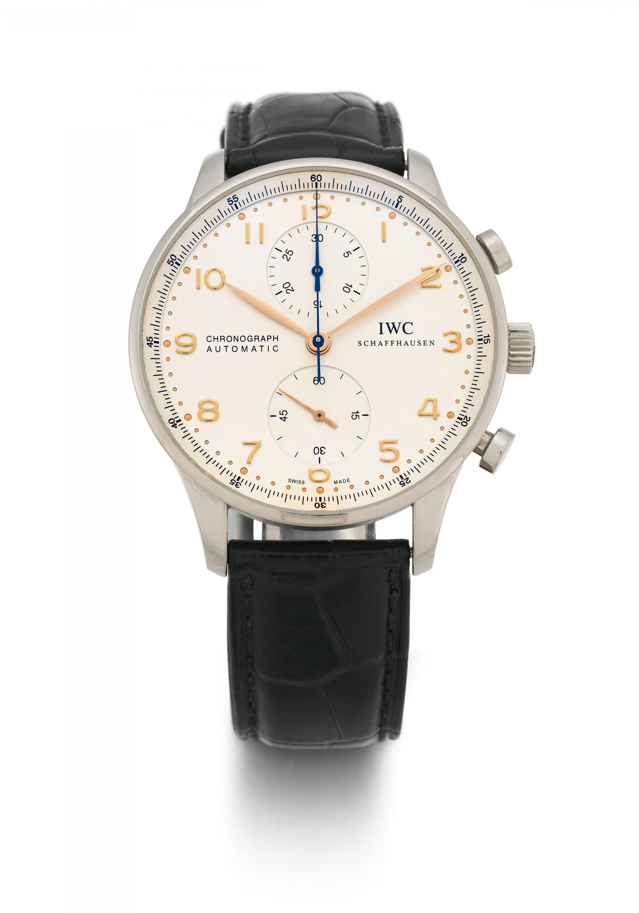 IWC SCHAFFHAUSEN Portugieser. Type of watch Chronograph. Origin Switzerland Schaffhausen. Clockwork Automatic Cal. C79350.