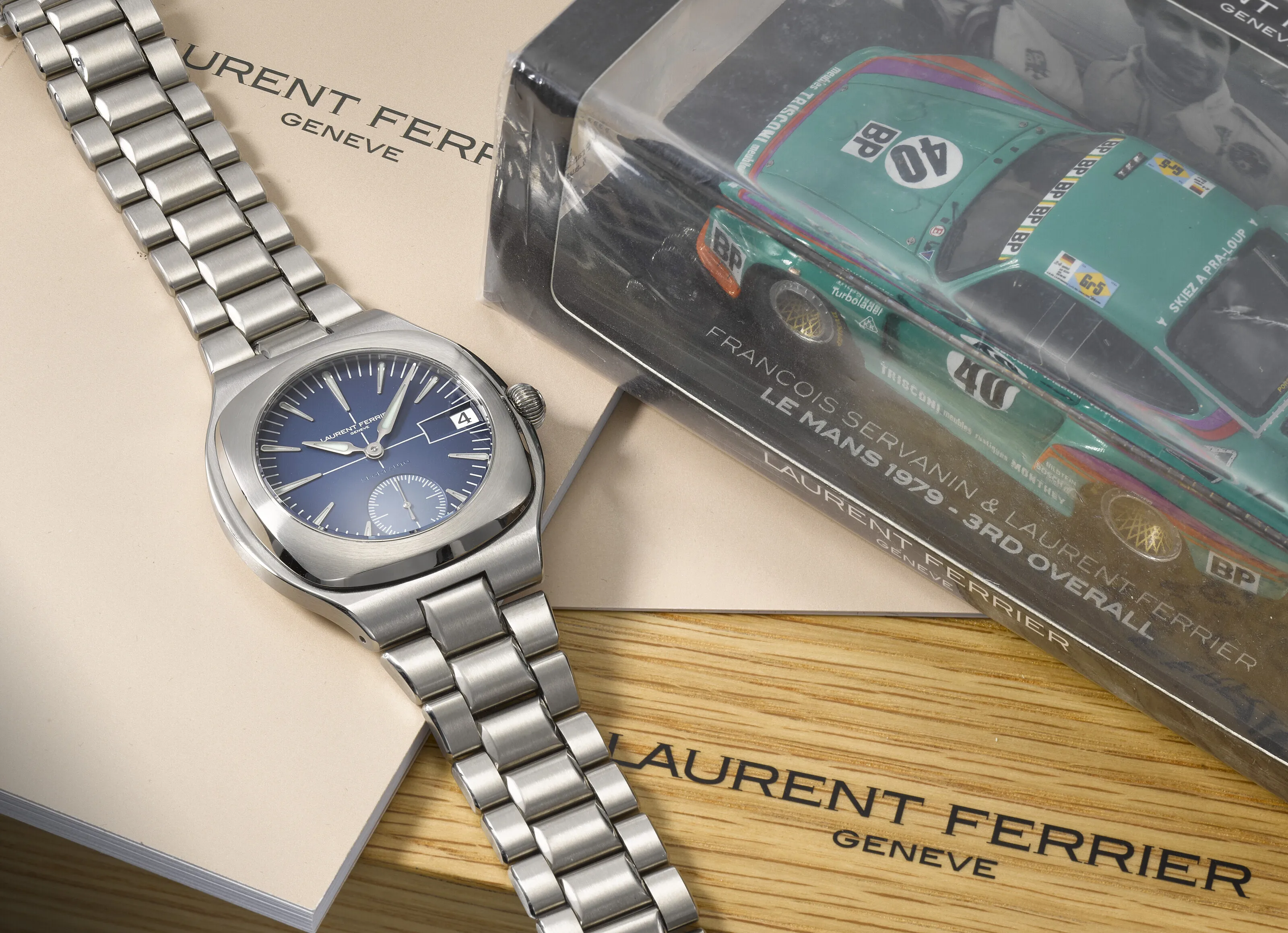 Laurent Ferrier Sport Auto "On Track" 41.5mm Titanium Blue 2