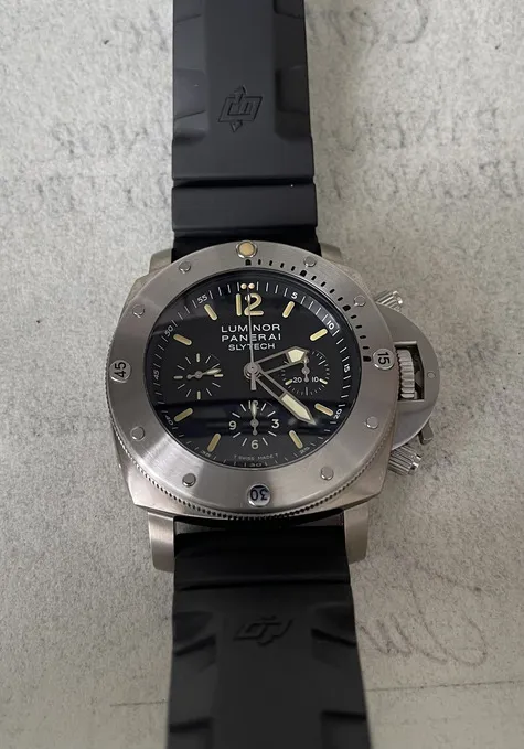 Panerai Luminor Submersible 1950 Chrono Slytech PAM 00202 47mm Titanium Black 8