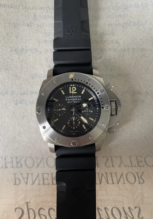 Panerai Luminor Submersible 1950 Chrono Slytech PAM 00202 47mm Titanium Black 18