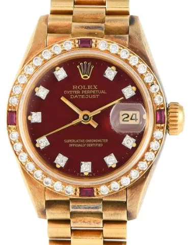 Rolex Lady-Datejust 69068 26mm Yellow gold Red