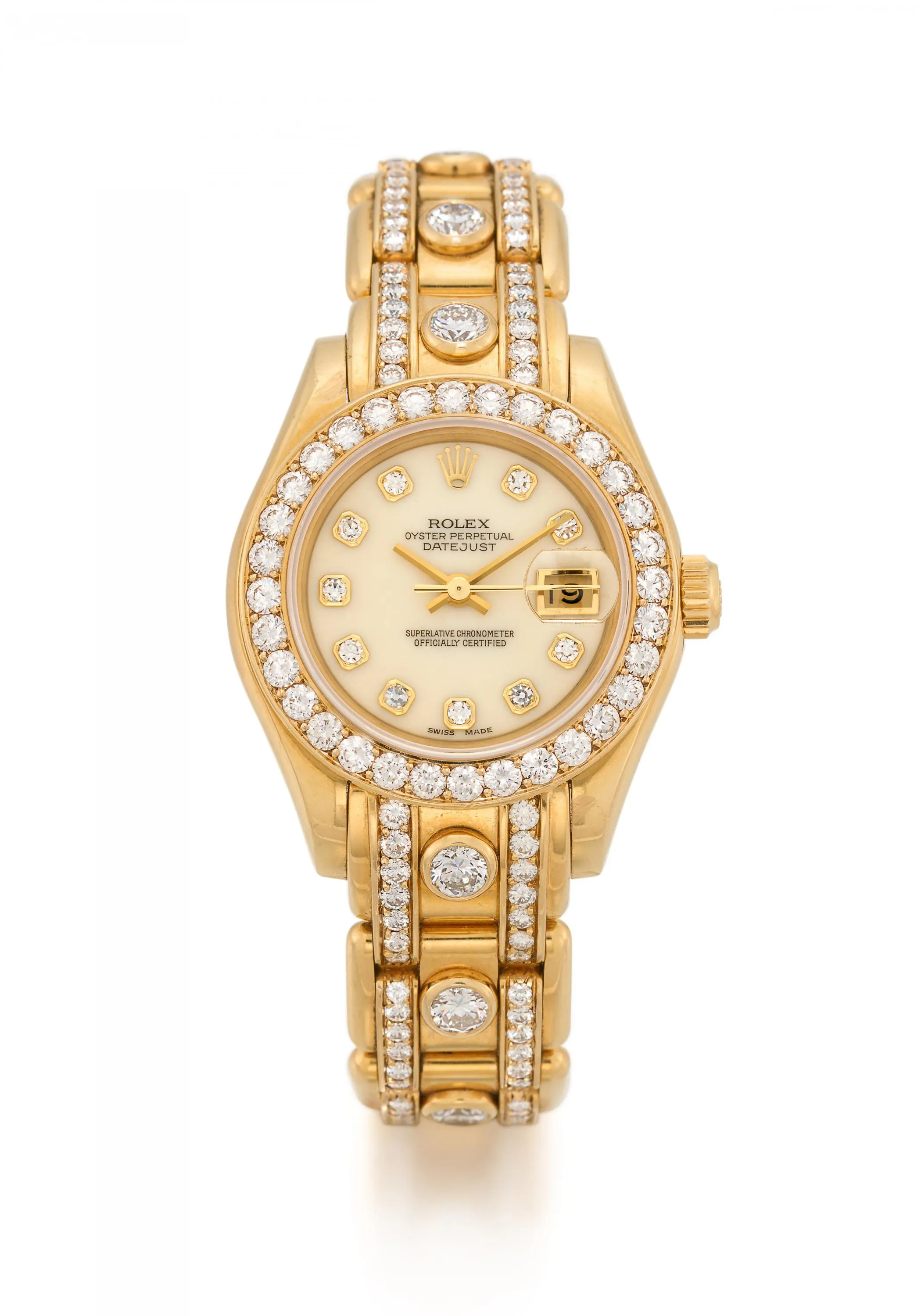 Rolex Pearlmaster 69298 29mm Yellow gold Cream