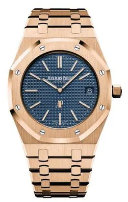 Audemars Piguet Royal Oak 15202OR.OO.1240OR.01 39mm Rose gold Blue