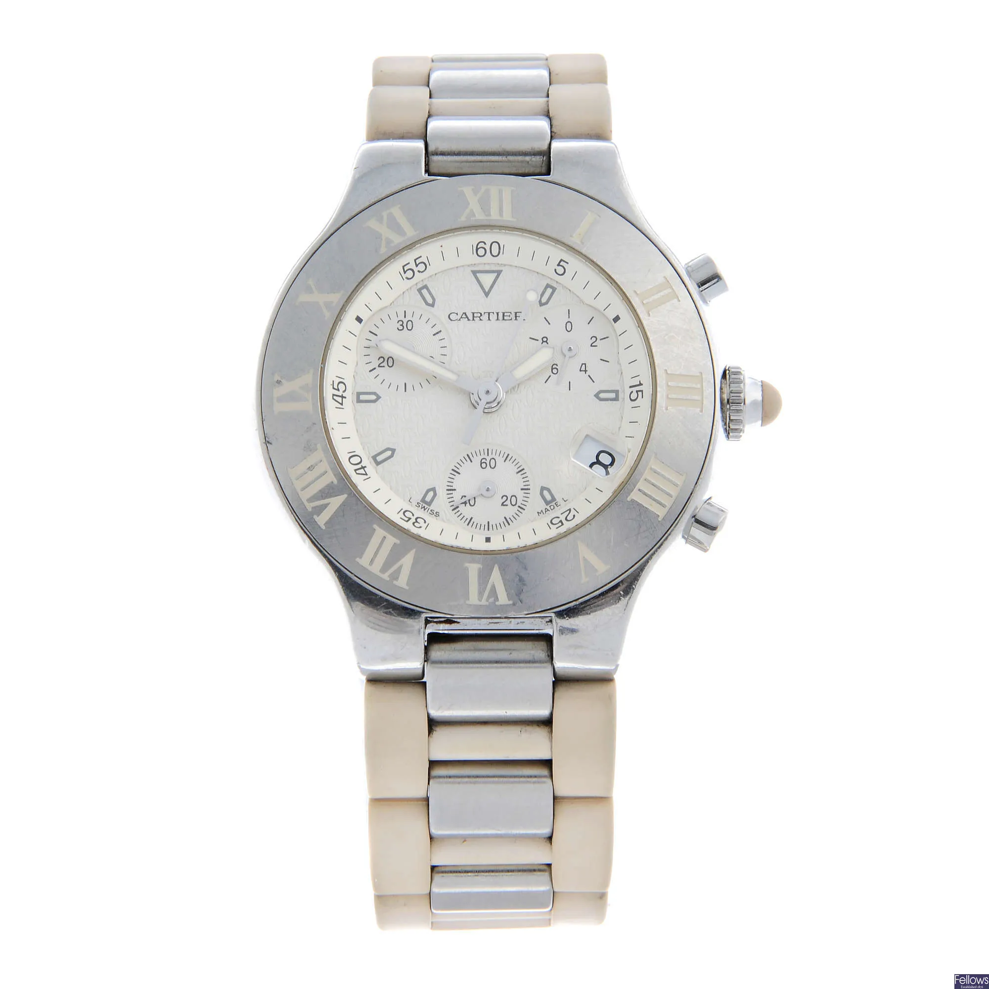 Cartier 21 Chronoscaph 2424 38mm Stainless steel White