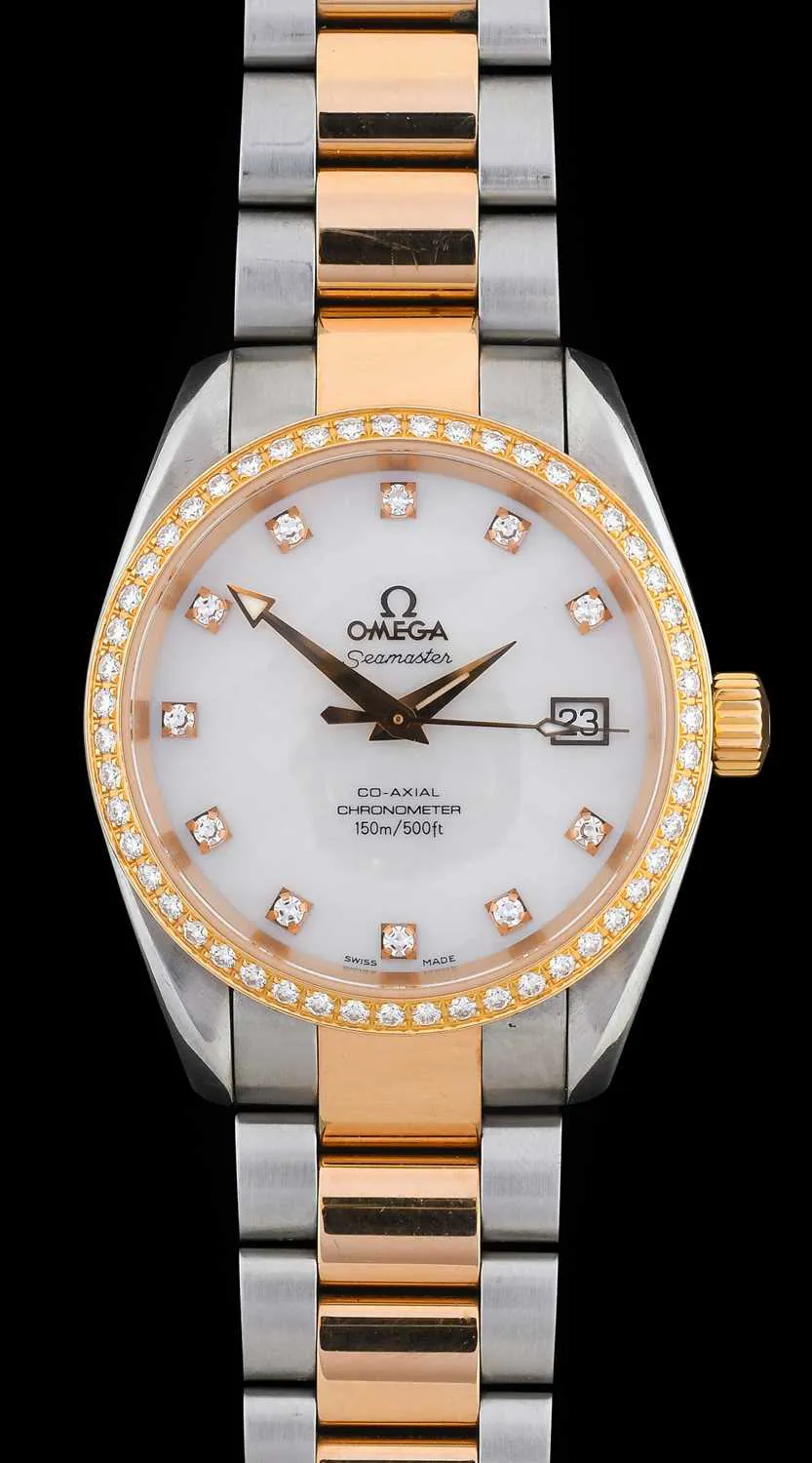 Omega Aqua Terra 2309.75.00 36mm Yellow gold and stainless steel Mother-of-pearl