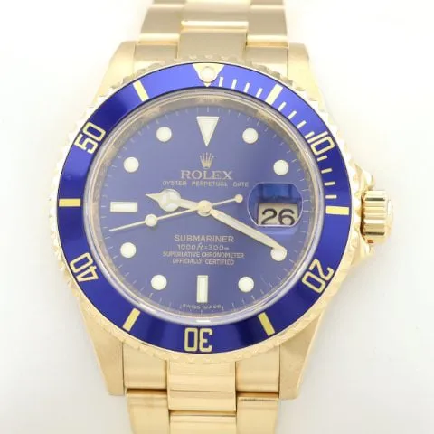 Rolex Submariner 16618 40mm Yellow gold Blue