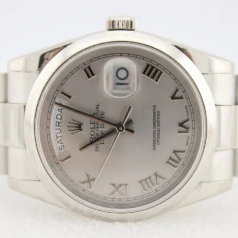 Rolex Day-Date 36 118206 36mm Platinum Silver