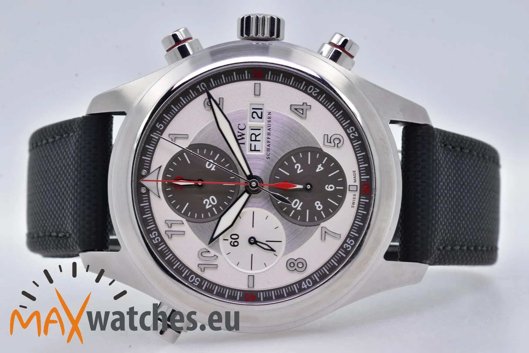 IWC Pilot Double Chronograph IW371802 43mm Stainless steel Silver