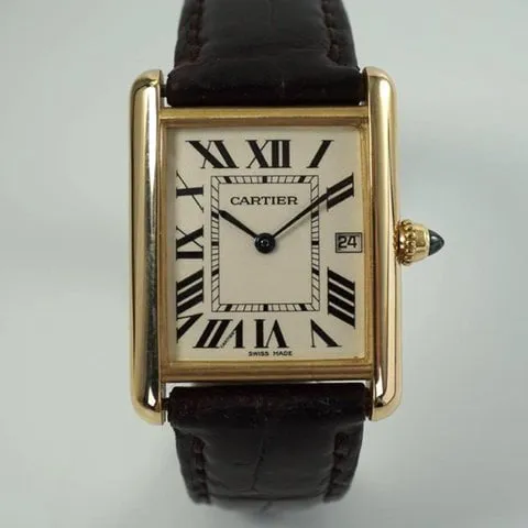 Cartier Tank W1529756 26mm Yellow gold Silver