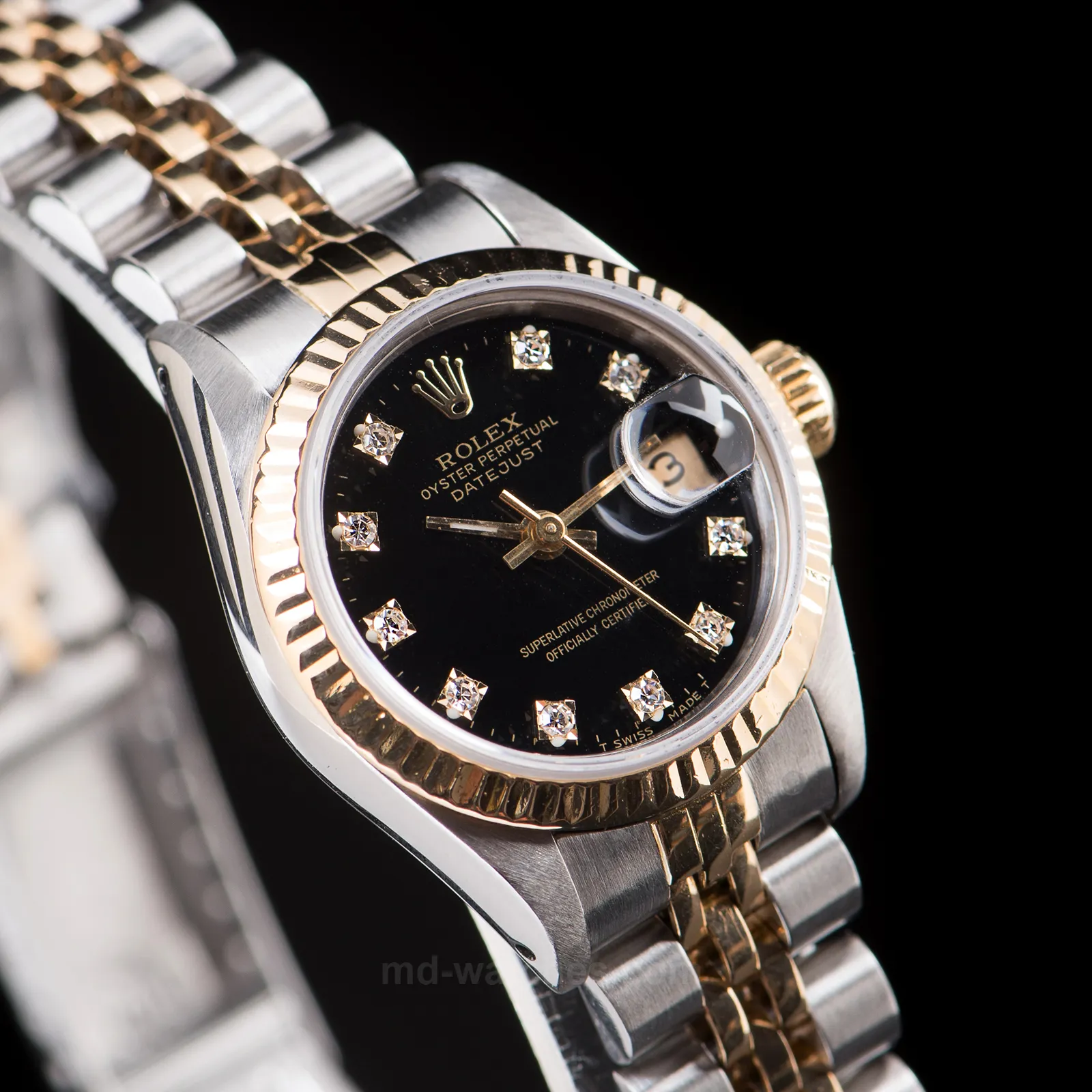 Rolex Lady-Datejust 69173 26mm Yellow gold and Stainless steel Black 4