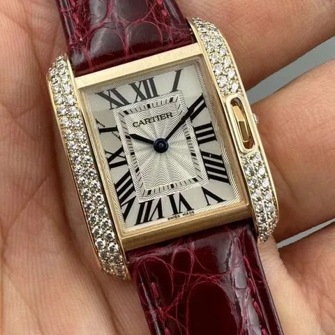 Cartier Tank WT100013 22mm Rose gold Silver