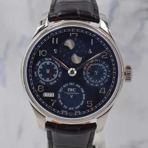 IWC Portugieser IW503401 44mm 18k white gold Blue