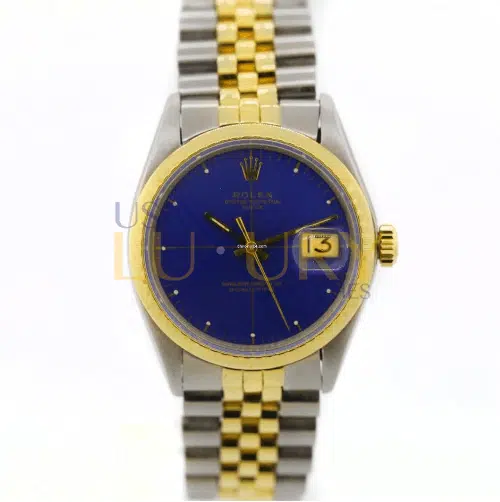 Rolex Oyster Perpetual Date 1512 34mm Stainless steel and 18k yellow gold Blue Zephyr