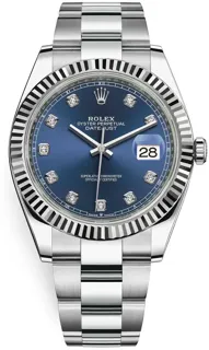 Rolex Datejust 41 126334-0015 White gold and Stainless steel Blue