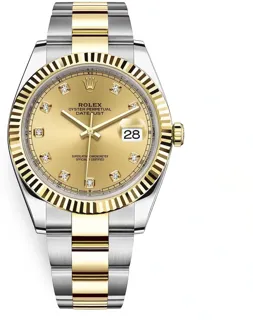 Rolex Datejust 126333-0011 Yellow gold and Oystersteel Champagne-colour set with diamonds