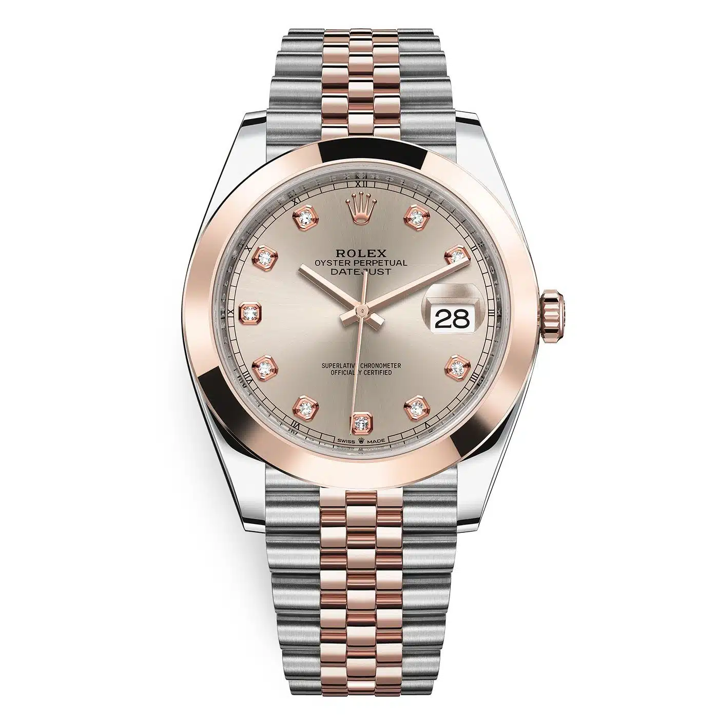 Rolex Datejust 41 126301 41mm Rose gold and Stainless steel Sundust set with diamonds