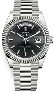 Rolex Day-Date 40 228239-0004 White gold Black