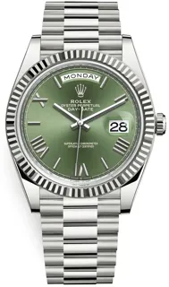 Rolex Day-Date 40 228239-0033 White gold Green