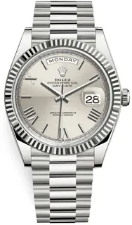 Rolex Day-Date 40 228239-0006 White gold Silver