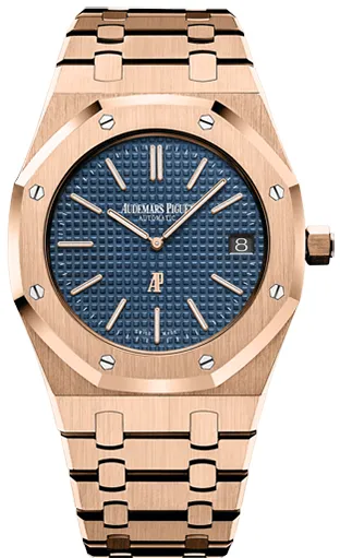 Audemars Piguet Royal Oak 15202OR.OO.1240OR.01 39mm Rose gold Blue