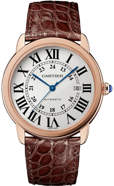 Cartier Ronde Solo de Cartier W6701009 42mm Rose gold and Stainless steel Silvered opaline