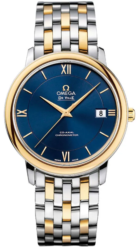 Omega De Ville 424.20.37.20.03.001 37mm Yellow gold and Stainless steel Blue