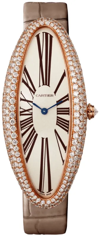 Cartier Baignoire Allongée WJBA0008 52mm Rose gold Silver