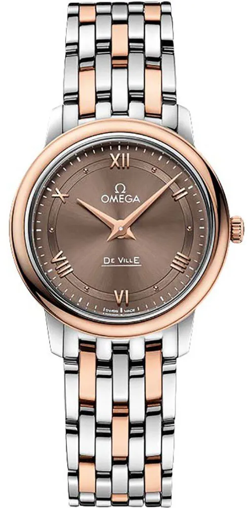 Omega De Ville 424.20.27.60.13.001 27.5mm Rose gold and Stainless steel Brown