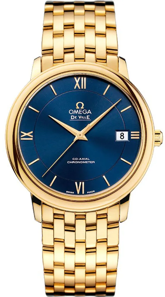 Omega De Ville 424.50.37.20.03.001 37mm Yellow gold Blue